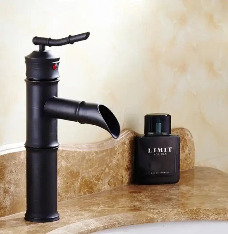 Vintage black & copper bamboo bathroom faucet – bathroom sink tap