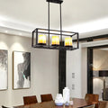 Vintage black cylinder pendant light dining room 3 candle bulbs