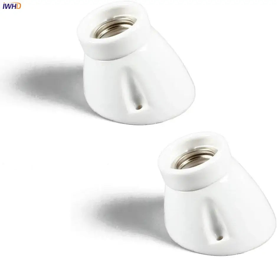 Vintage black glossy ceramic lamp holder socket for bedroom table light
