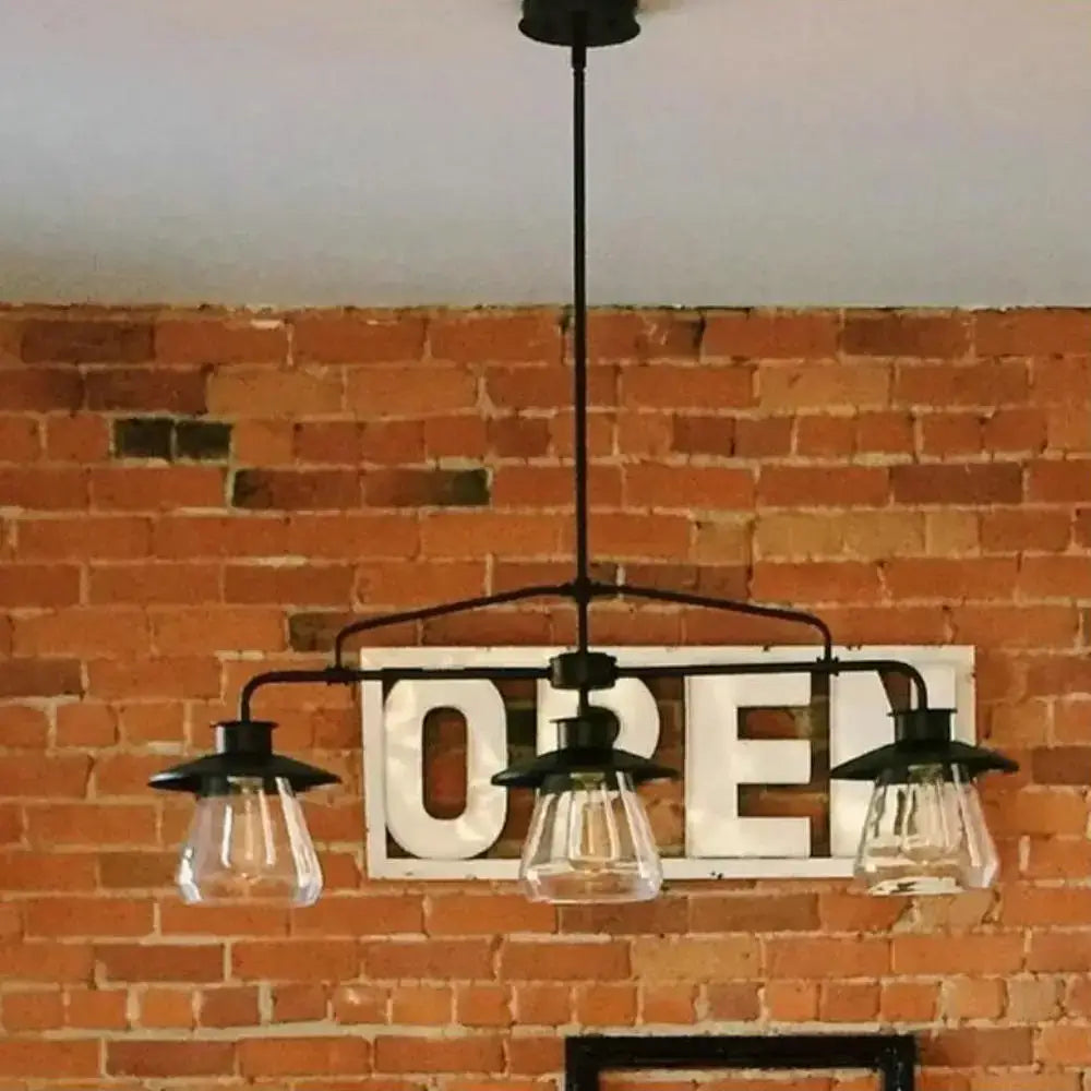 Vintage black jar clear glass island lighting dining room chandelier