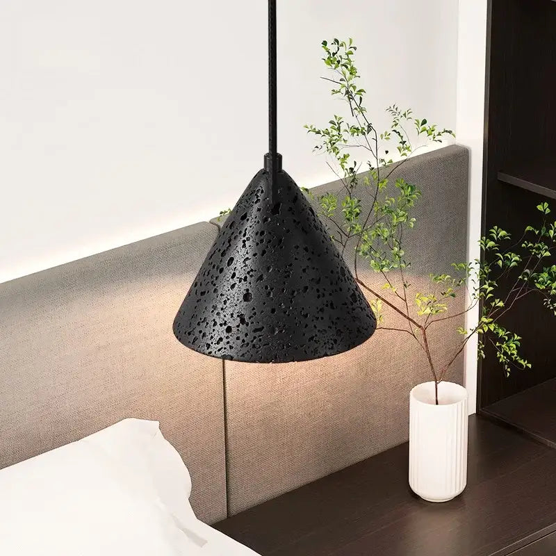 Vintage black travertine led pendant light for living room