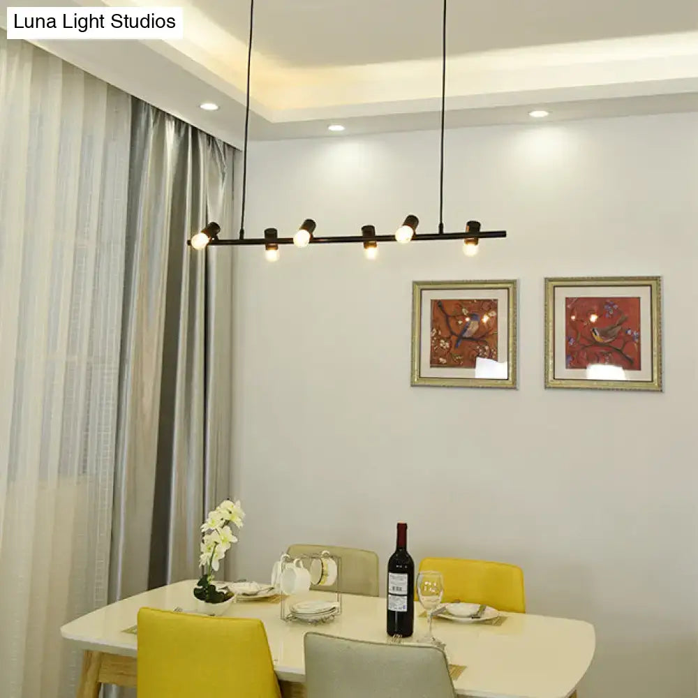 Vintage black & white 6 light island pendant light kitchen metal design