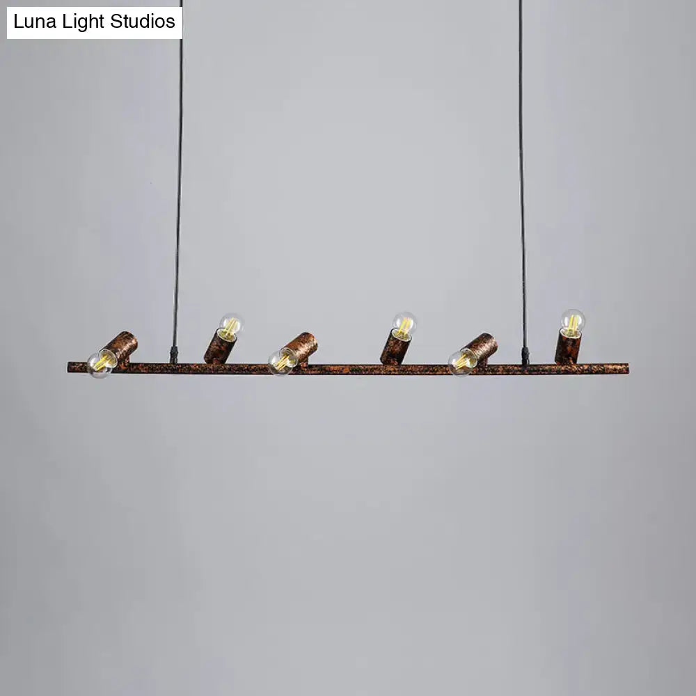 Vintage black & white 6 light island pendant light kitchen metal design