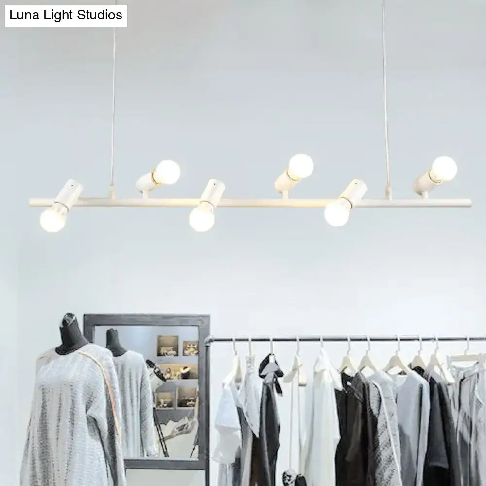 Vintage black & white 6 light island pendant light kitchen metal design