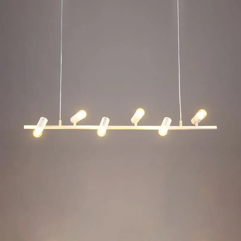 Vintage black & white 6 light island pendant light kitchen metal design