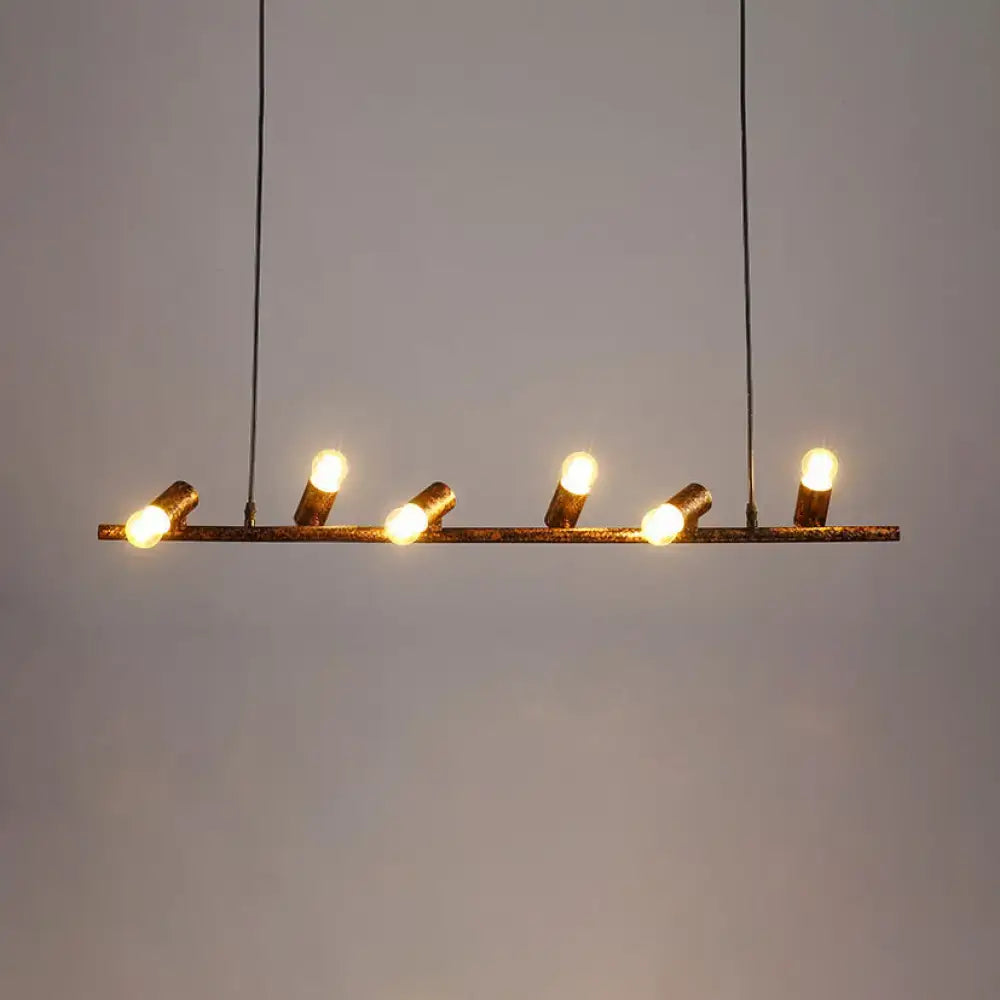 Vintage black & white 6 light island pendant light kitchen metal design