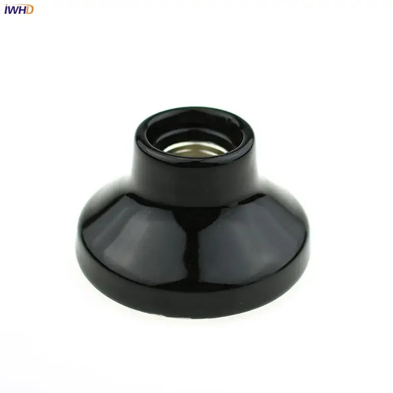 Vintage black & white ceramic lamp holder base bedroom socket