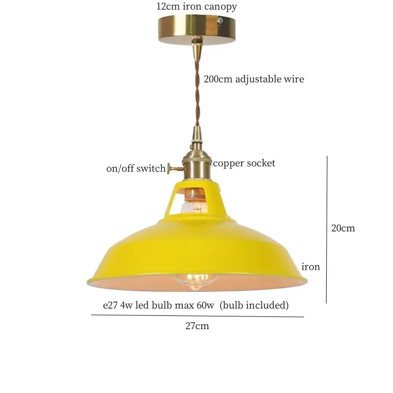 Vintage blue iron art pendant light kitchen ceiling lamp