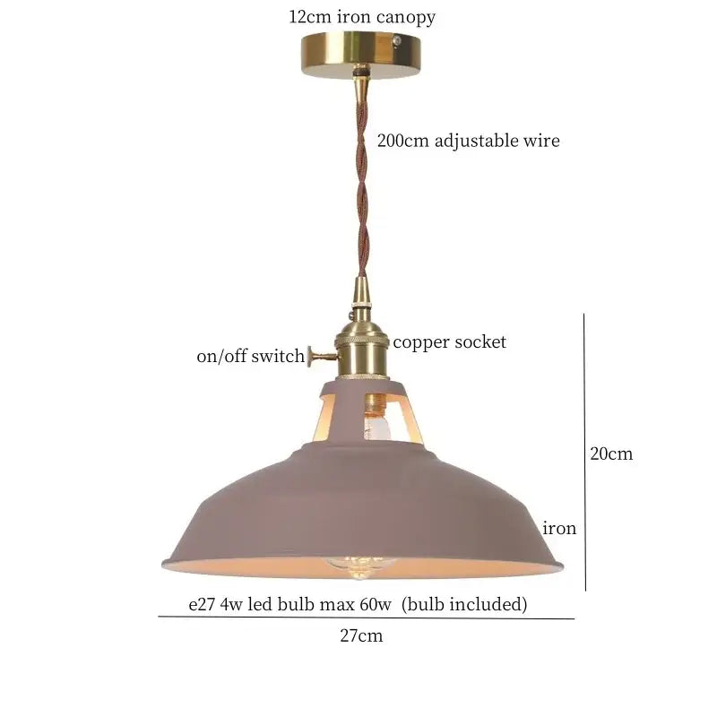 Vintage blue iron art pendant light kitchen ceiling lamp