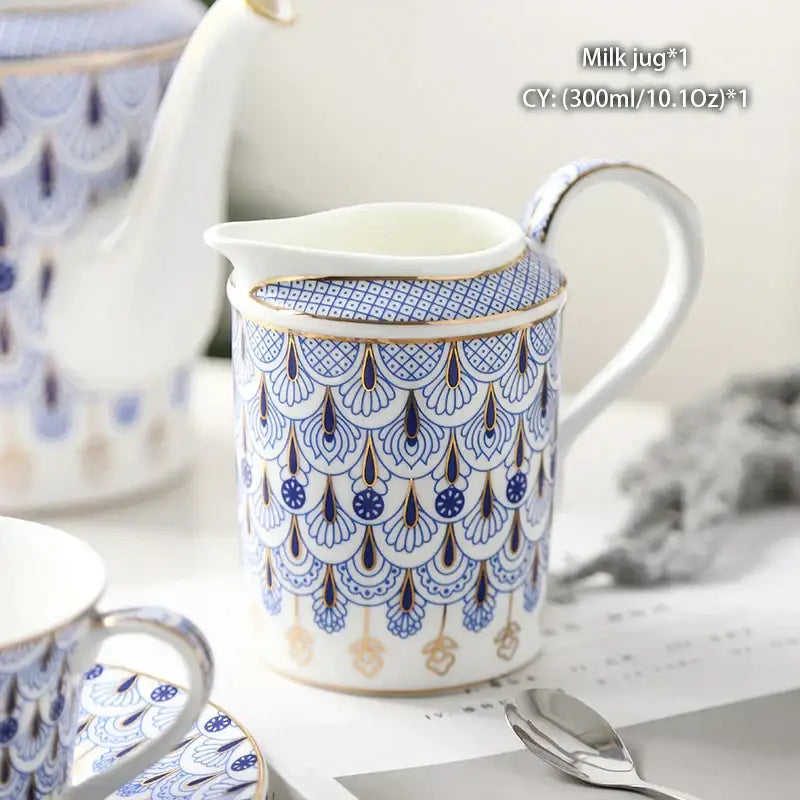 Vintage bone china milk jug with gold trim dining room creamer