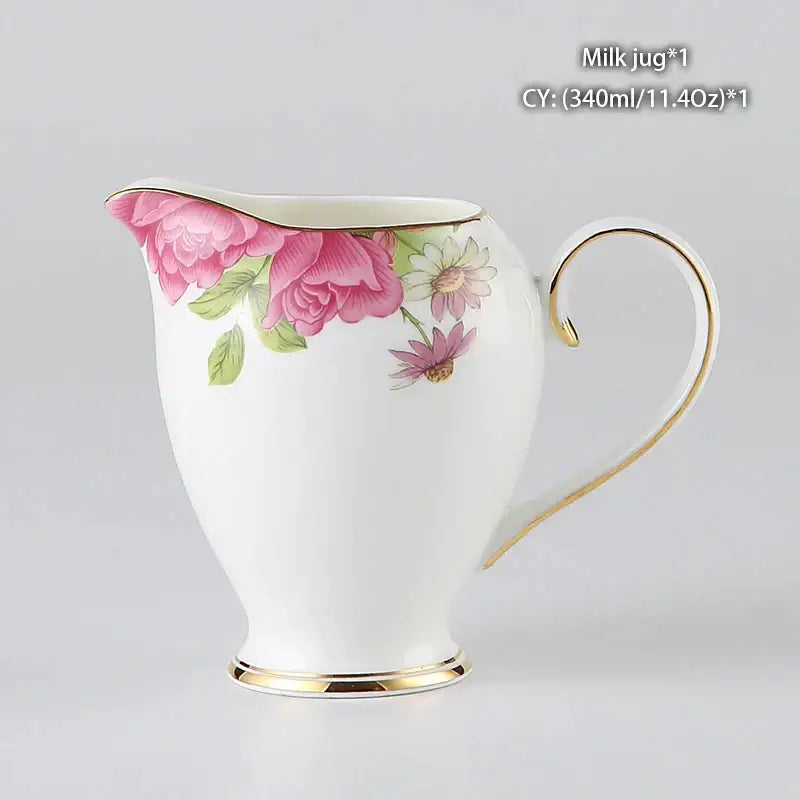 Vintage bone china milk jug with gold trim dining room creamer