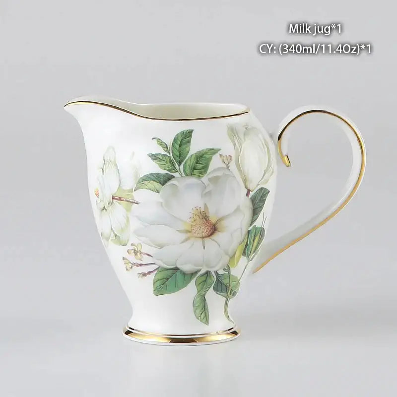 Vintage bone china milk jug with gold trim dining room creamer