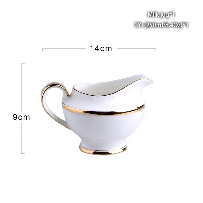 Vintage bone china milk jug with gold trim dining room creamer