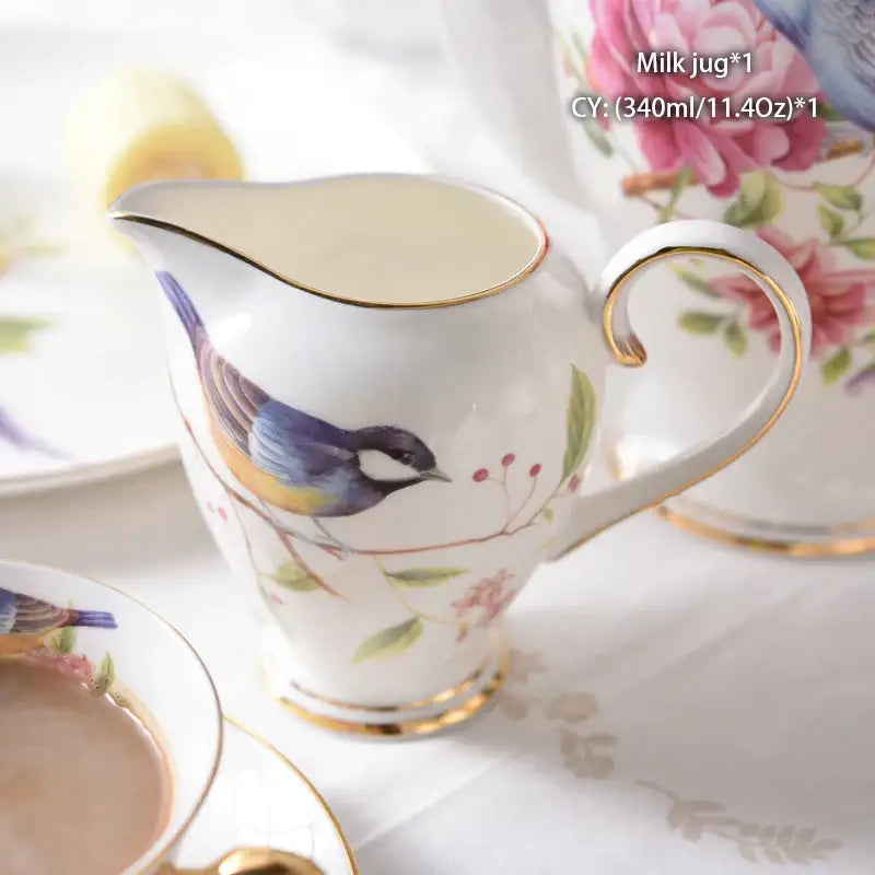 Vintage bone china milk jug with gold trim dining room creamer