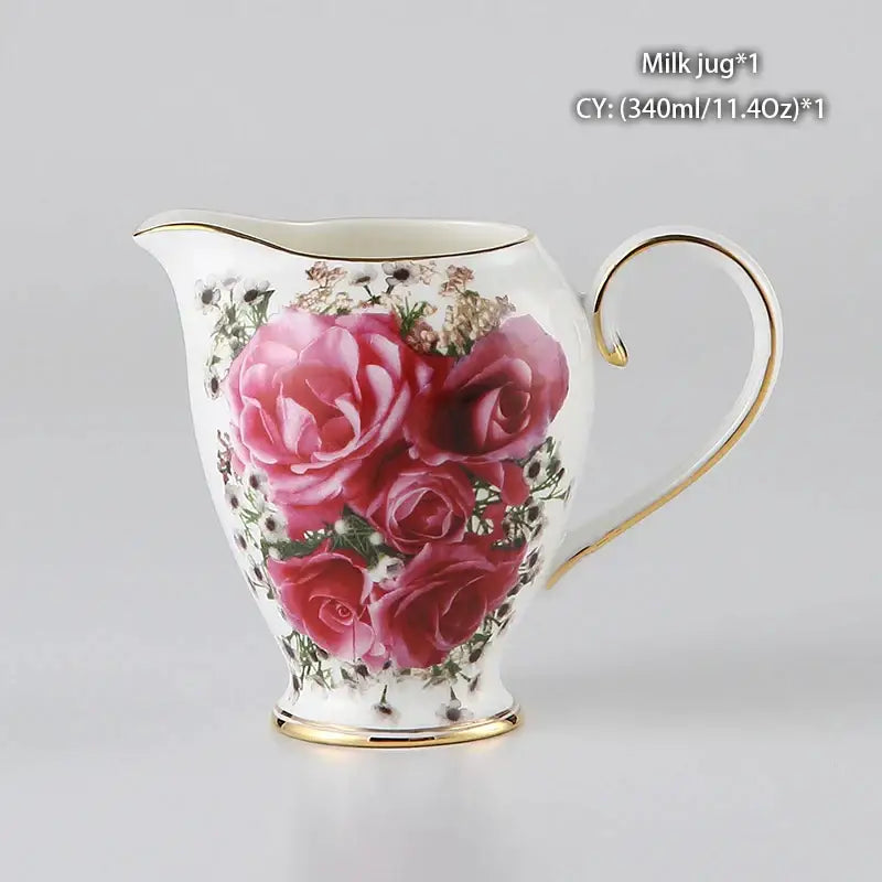 Vintage bone china milk jug with gold trim dining room creamer