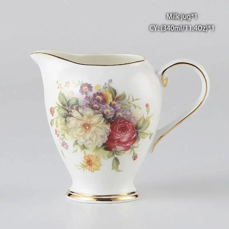 Vintage bone china milk jug with gold trim dining room creamer