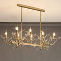Vintage branch gold metal and crystal chandelier dining room light