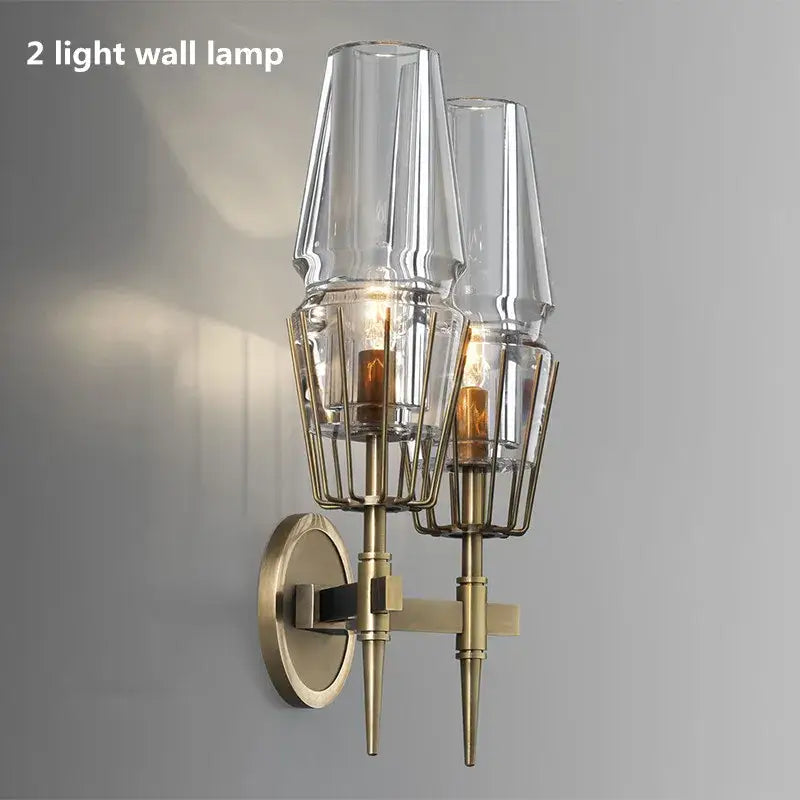 Vintage brass ana chandelier dining room glass pendant light