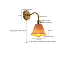 Vintage brass and frosted glass wall sconce – bedroom ceramic led wall