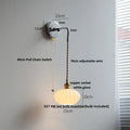 Vintage brass ceramic led wall lamp bedroom ribbed glass sconce