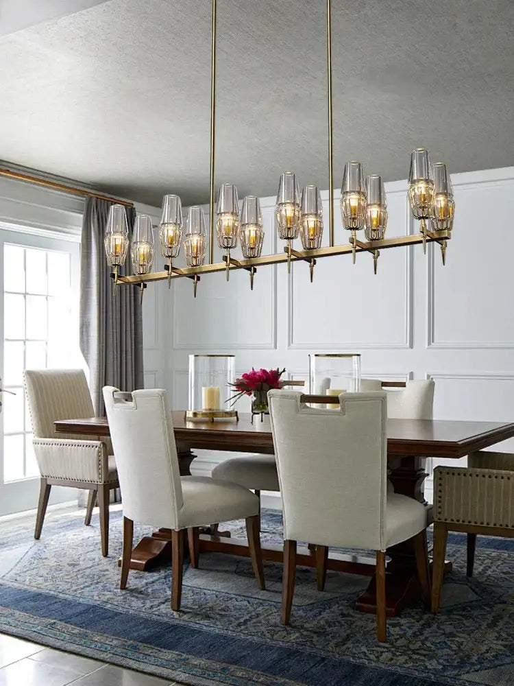 Vintage brass crystal chandelier lights for dining room smoked glass