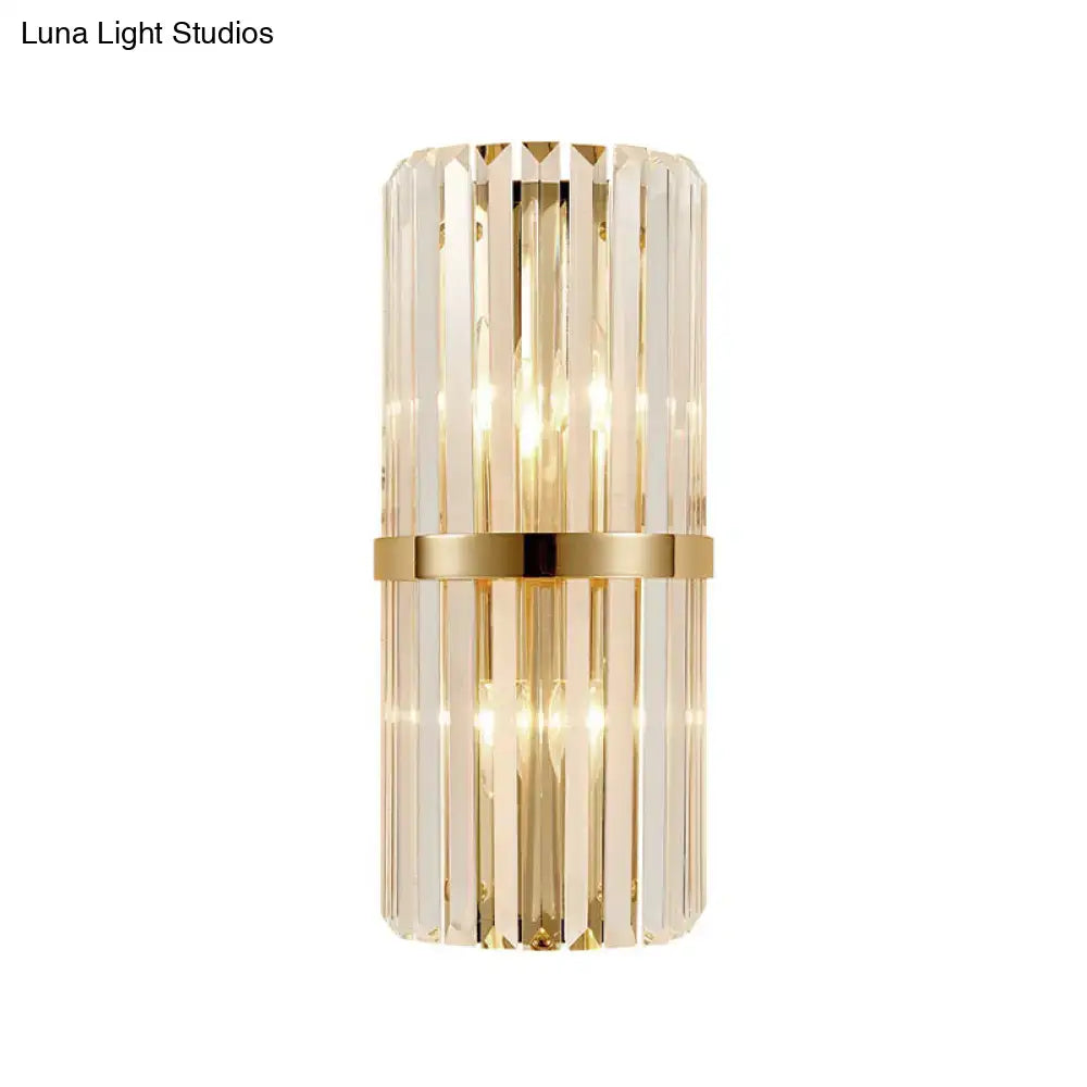 Vintage brass crystal wall lamp for living room