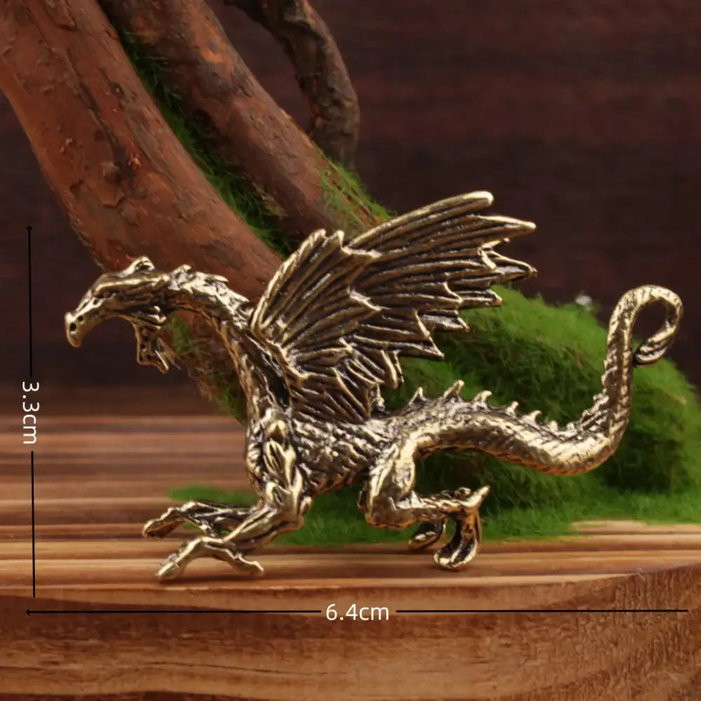 Vintage brass flying dragon sculpture living room ornament