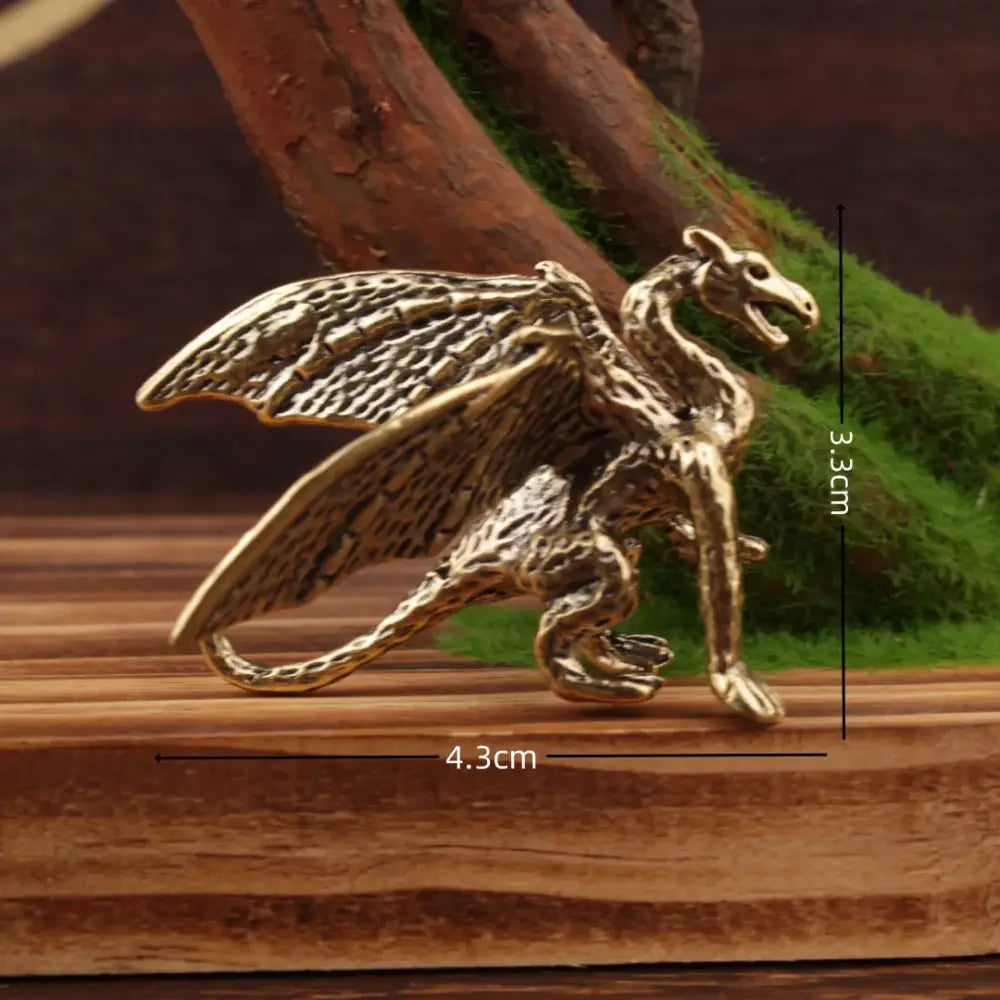 Vintage brass flying dragon sculpture living room ornament