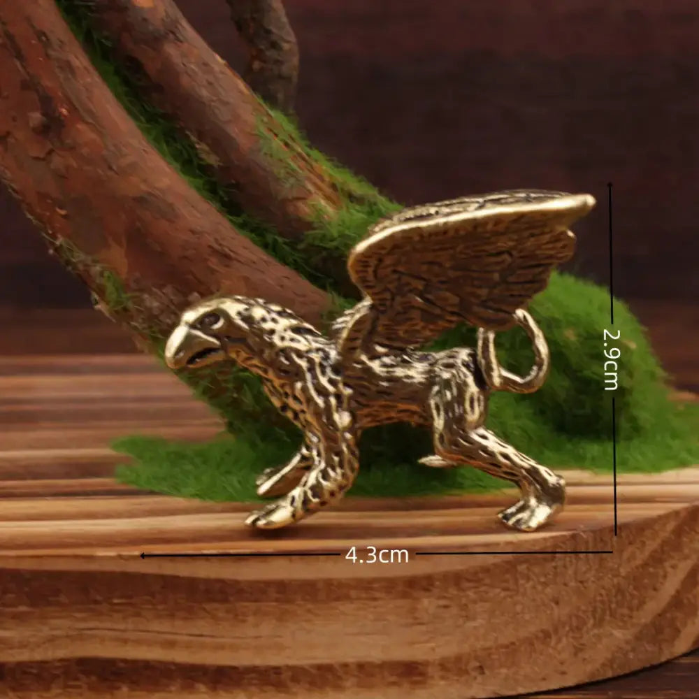 Vintage brass flying dragon sculpture living room ornament
