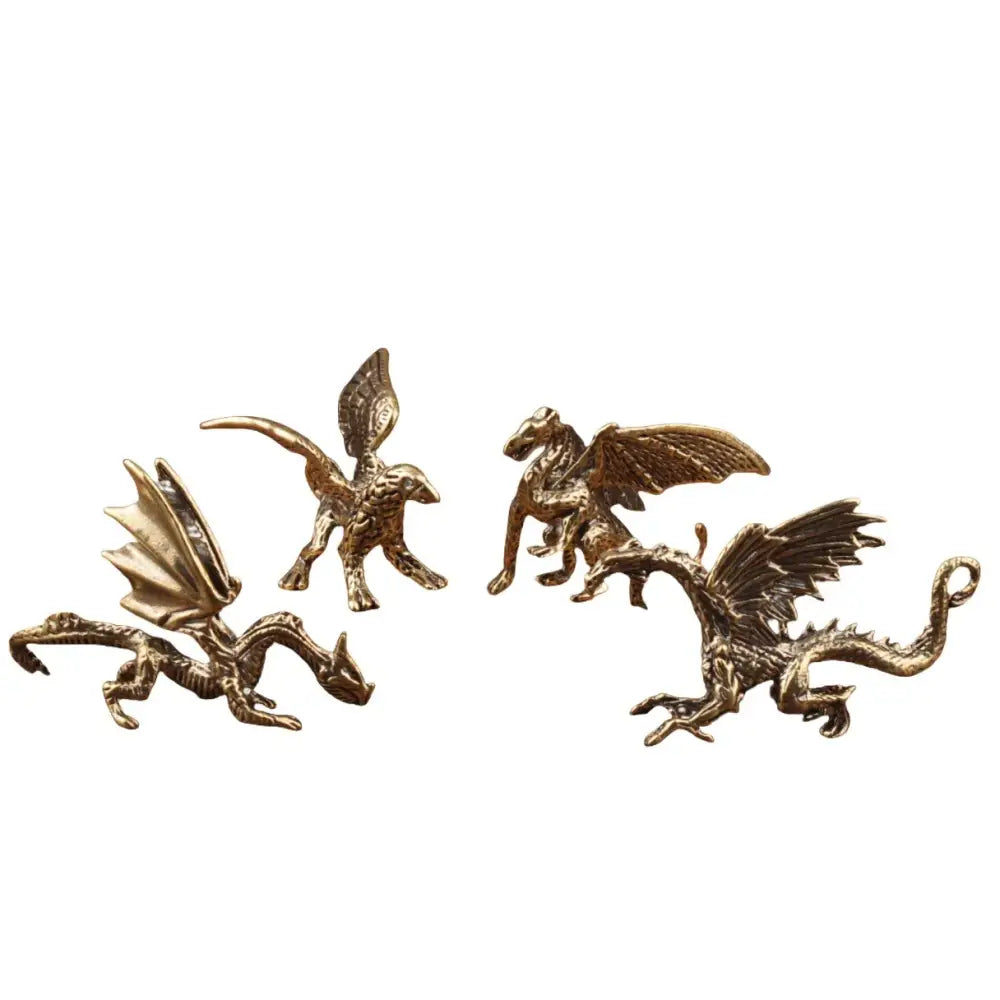 Vintage brass flying dragon sculpture living room ornament