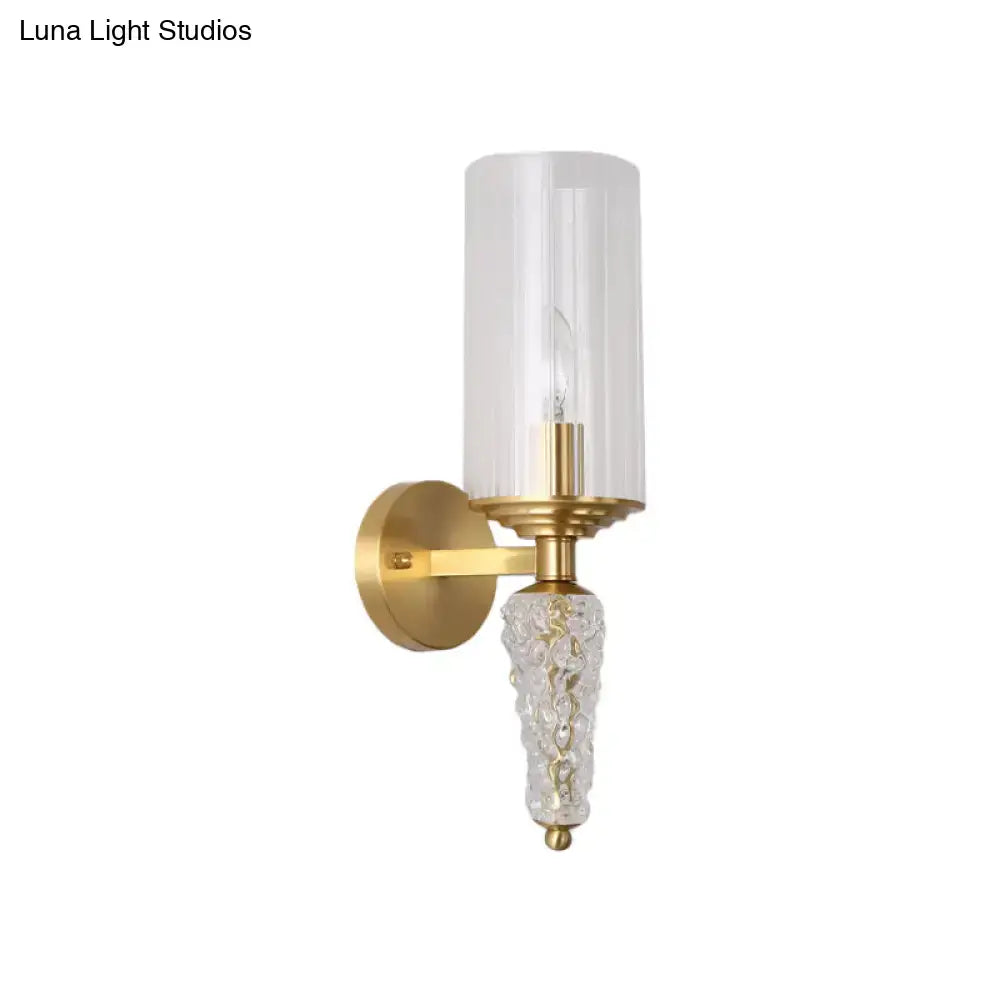 Vintage brass glass shade wall mounted sconce bedroom light