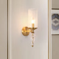 Vintage brass glass shade wall mounted sconce bedroom light