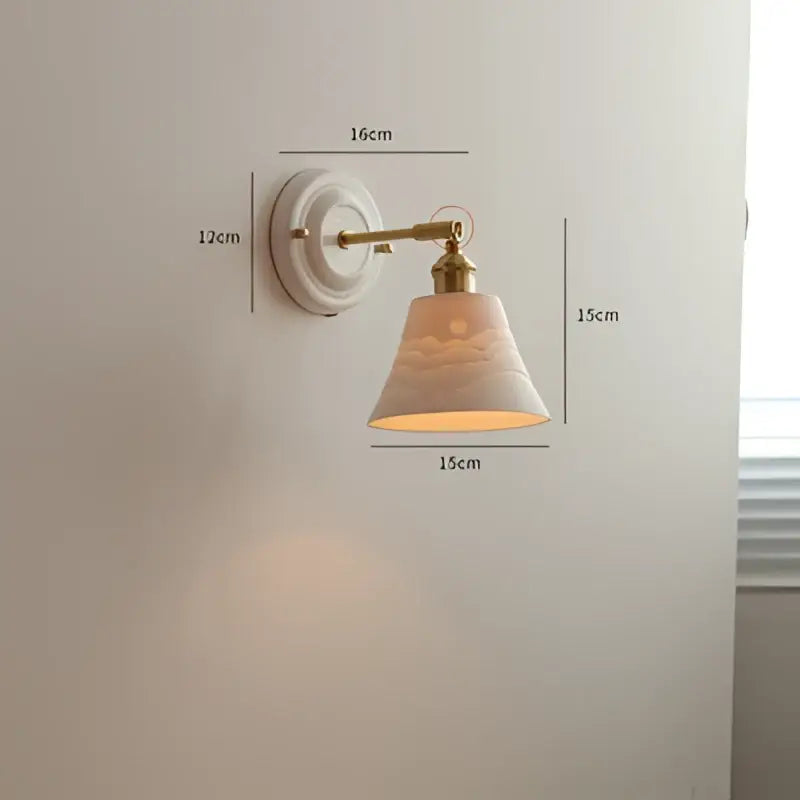 Vintage brass globe wall sconce bedroom ribbed glass light