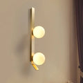 Vintage brass ivory glass shade wall light bedroom sconce