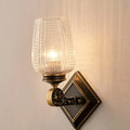 Vintage brass sconce with clear textured glass – living room light