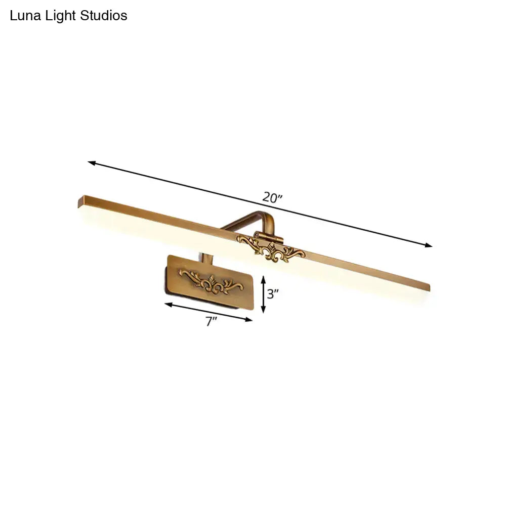 Vintage bronze floral led wall light fixture bedroom vanity
