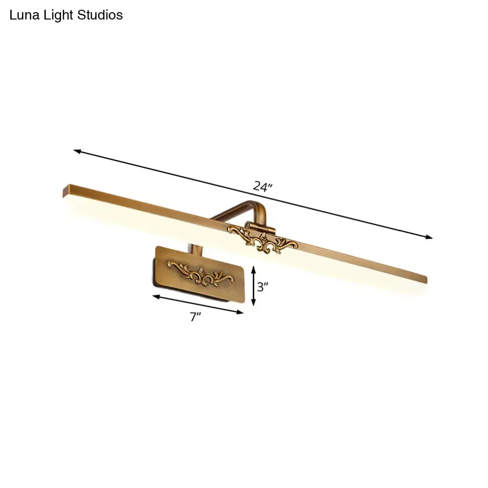 Vintage bronze floral led wall light fixture bedroom vanity