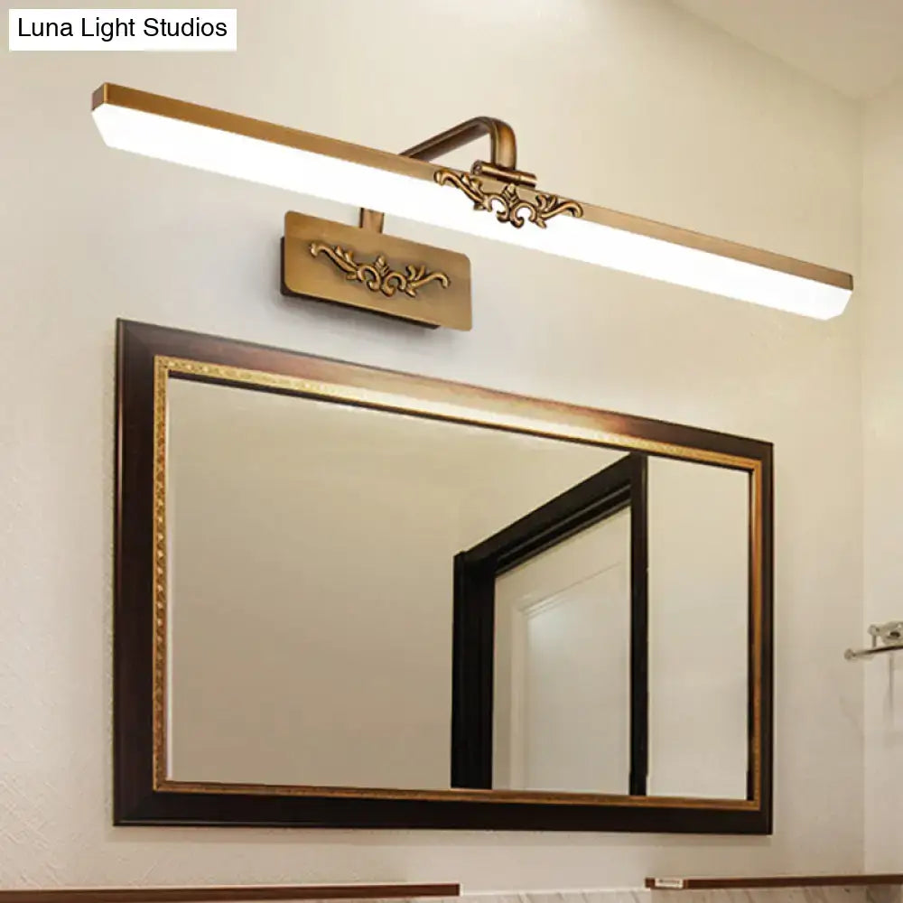 Vintage bronze floral led wall light fixture bedroom vanity