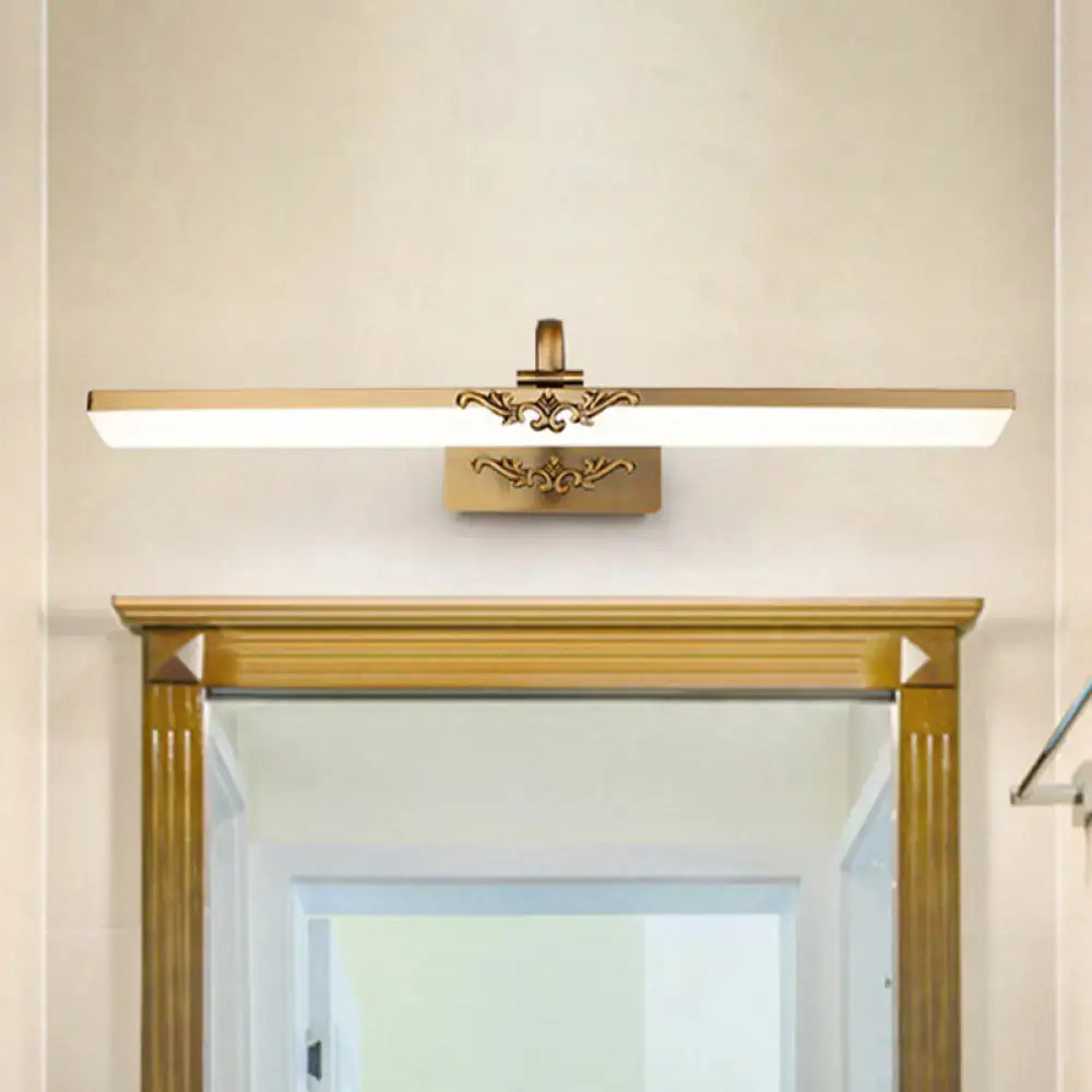 Vintage bronze floral led wall light fixture bedroom vanity