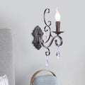 Vintage bronze wall mounted lamp with crystal living room sconce
