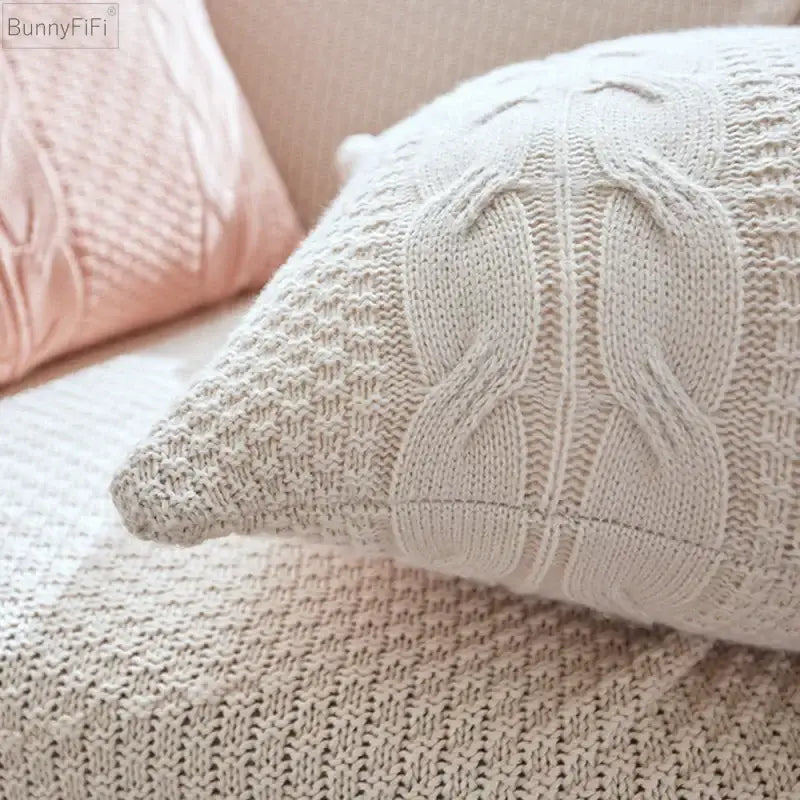 Vintage cable knit double cushion cover bedroom throw pillows