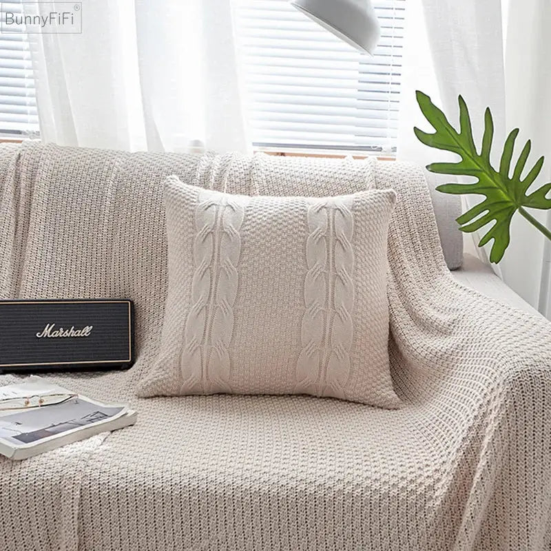 Vintage cable knit double cushion cover bedroom throw pillows