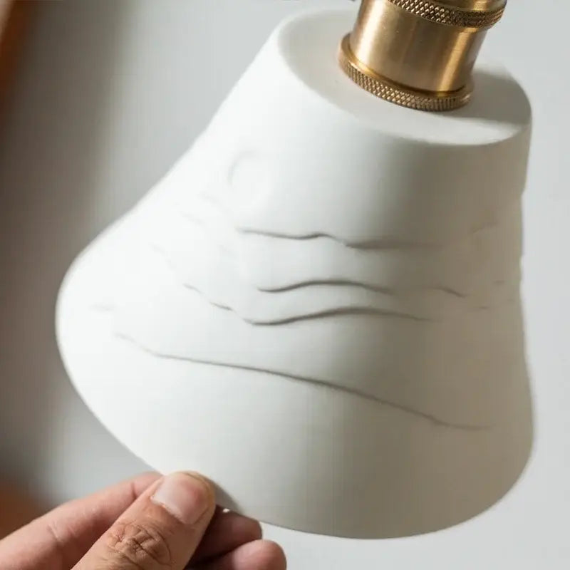 Vintage ceramic led pendant light for kitchen with brass finish