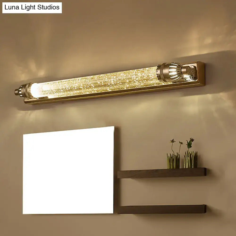 Vintage chrome and crystal led vanity light bathroom fixture
