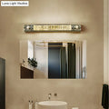 Vintage chrome and crystal led vanity light bathroom fixture