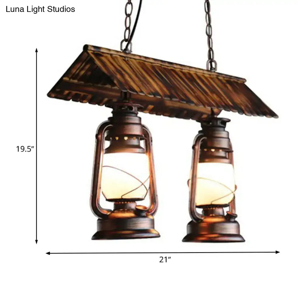 Vintage dark brown metal island light kitchen pendant light