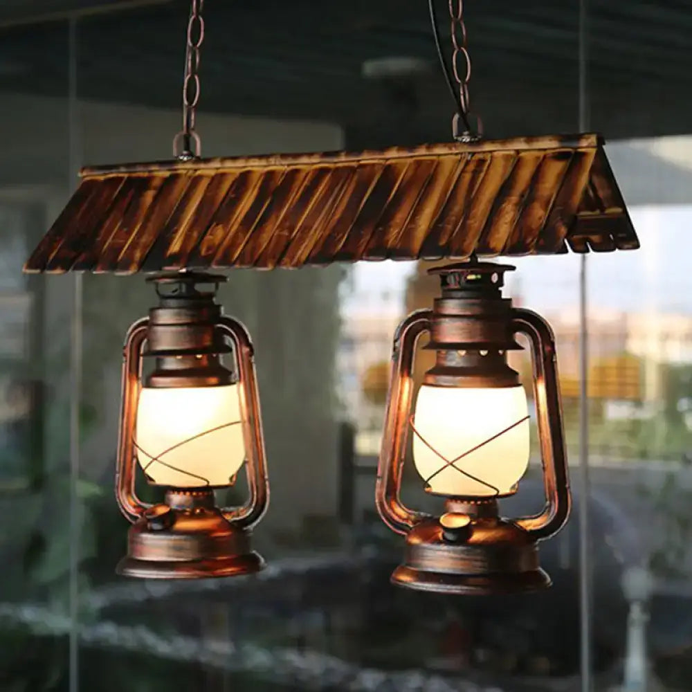 Vintage dark brown metal island light kitchen pendant light