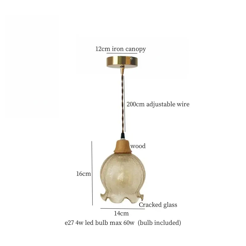 Vintage fluted off-white ceramic led pendant bedroom hanging light