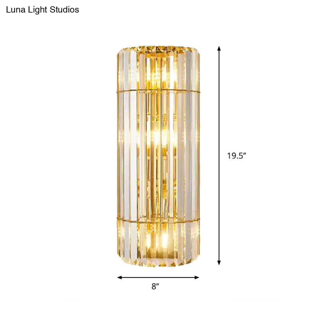 Vintage gold crystal sconce lighting hallway wall mounted lamp