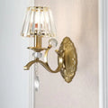 Vintage gold metallic wall lamp bedroom crystal sconce